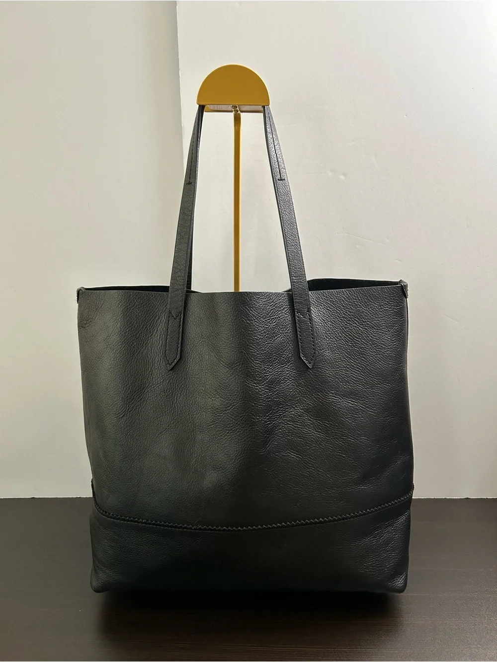 J Crew - Downing Black Leather Tote Bag